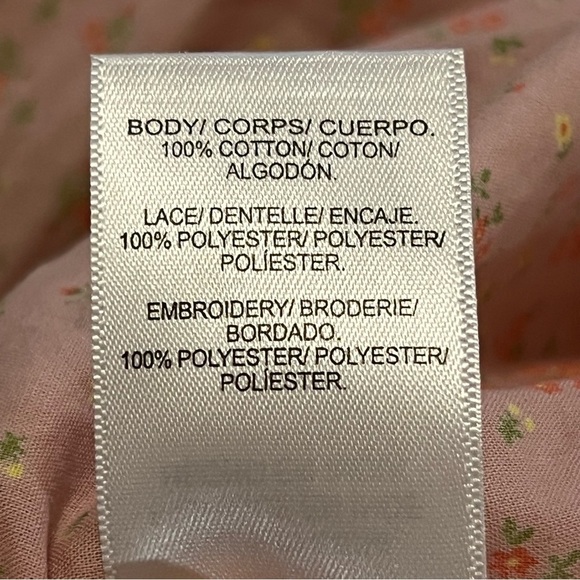 Lucky Brand Lace Detail Spaghetti Strap bow tie Top Shirt XL Cropped Floral Boho - Picture 14 of 15